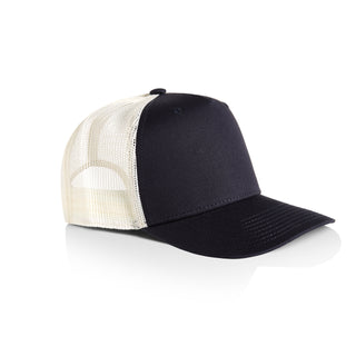 AS Colour 1110 Stock Contrast Trucker - Side view | color:Navy/Ecru|view:side