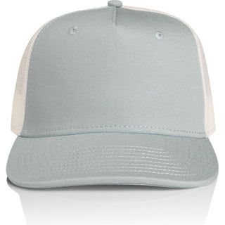 AS Colour 1110 Stock Contrast Trucker - Front View | color:Smoke/Ecru|view:front