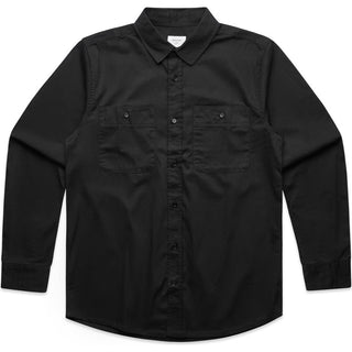 AS Colour 5422 Work Shirt - Front View | color:Black|view:front