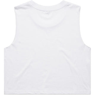 AS Colour 4068 Wo's Crop Tank - Back View | color:White|view:back