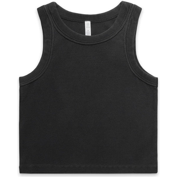 AS Colour Women's Faded Organic Rib Crop Tank | 4035 (Faded Black)