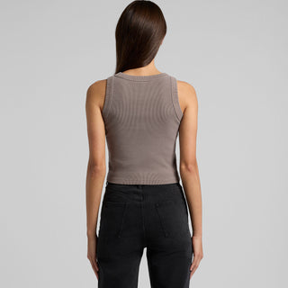 AS Colour Women's Faded Organic Rib Crop Tank | 4035 (Faded Black)