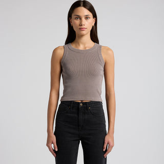 AS Colour Women's Faded Organic Rib Crop Tank | 4035 (Faded Grey)