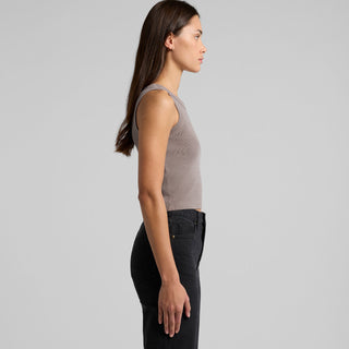 AS Colour Women's Faded Organic Rib Crop Tank | 4035 (Faded Grey)