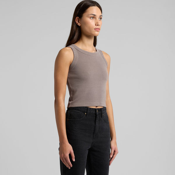 AS Colour Women's Faded Organic Rib Crop Tank | 4035 (Faded Grey)