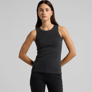 AS Colour Women's Faded Organic Rib Tank | 4034 (Faded Black)