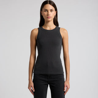 AS Colour Women's Faded Organic Rib Tank | 4034 (Faded Black)