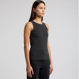AS Colour Women's Faded Organic Rib Tank | 4034 (Faded Black)