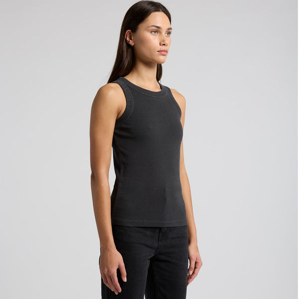 AS Colour Women's Faded Organic Rib Tank | 4034 (Faded Black)