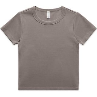 AS Colour 4036 Wo's Faded Organic Rib Tee - Front View | color:Faded Grey|view:front