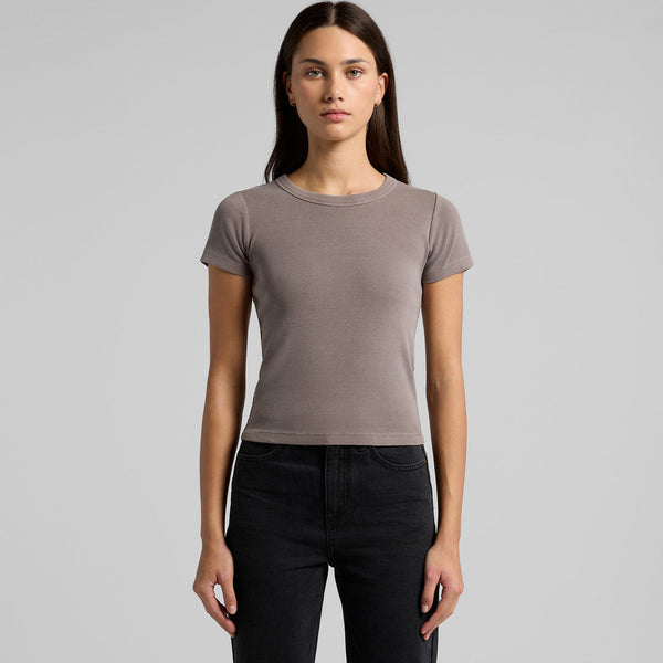 AS Colour Women's Faded Organic Rib Tee | 4036 (Faded Grey)