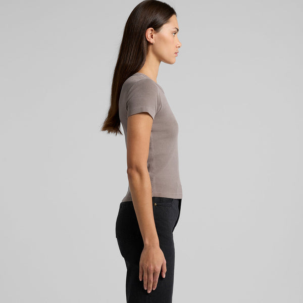 AS Colour Women's Faded Organic Rib Tee | 4036 (Faded Black)