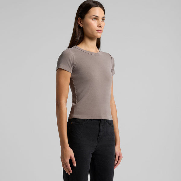 AS Colour Women's Faded Organic Rib Tee | 4036 (Faded Grey)