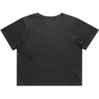 AS Colour 4089 Wo's Heavy Faded Crop Tee - Back View | color:Faded Black|view:back