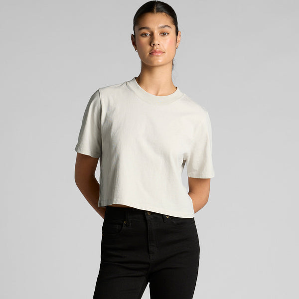 AS Colour Women's Heavy Faded Crop Tee | 4089 (Faded Bone)
