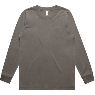 AS Colour 4083 Wo's Heavy Faded L/S Tee - Front View | color:Faded Grey|view:front