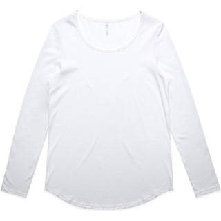 AS Colour 4009 Wo's Mali L/S Tee - Front View | color:White|view:front