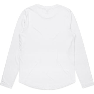 AS Colour 4021 Wo's Maple Curve L/S Tee - Back View | color:White|view:back