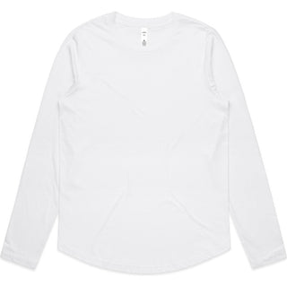 AS Colour 4021 Wo's Maple Curve L/S Tee - Front View | color:White|view:front