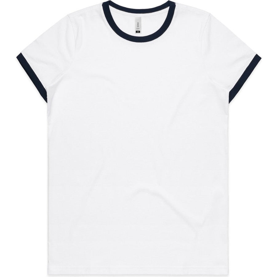 AS Colour Women's Maple Ringer Tee | 4053 (White/Navy)