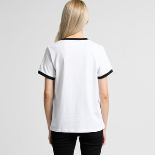 AS Colour Women's Maple Ringer Tee | 4053 (White/Black)