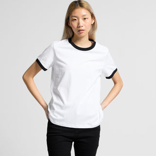 AS Colour Women's Maple Ringer Tee | 4053 (White/Black)