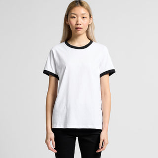 AS Colour Women's Maple Ringer Tee | 4053 (White/Navy)