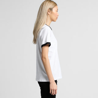 AS Colour Women's Maple Ringer Tee | 4053 (White/Red)