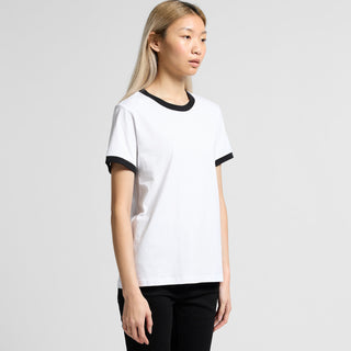 AS Colour Women's Maple Ringer Tee | 4053 (White/Red)