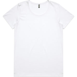 AS Colour 4019 Wo's Maple Scoop Tee - Front View | color:White|view:front