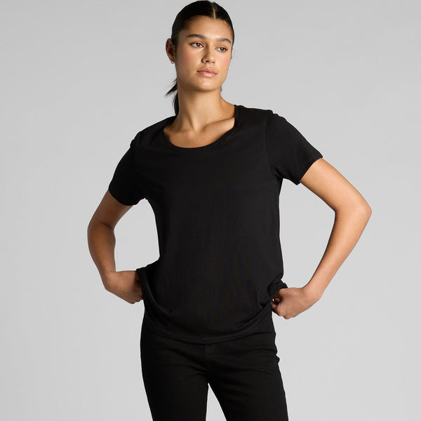 AS Colour Women's Maple Scoop Tee | 4019 (Black)