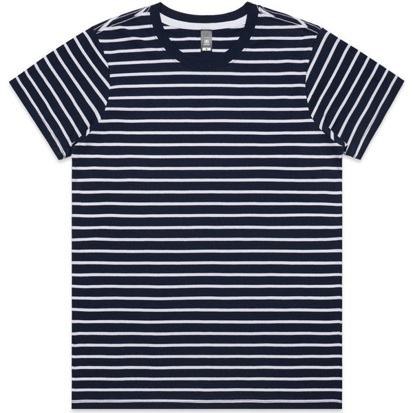 AS Colour Women's Maple Stripe Tee | 4037 (Navy/White)
