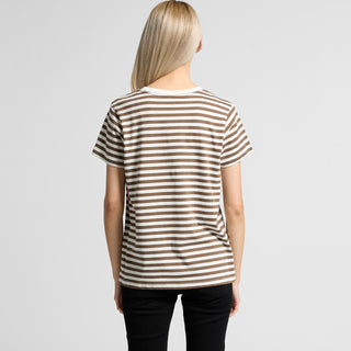 AS Colour Women's Maple Stripe Tee | 4037 (Natural/Mid Blue)