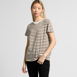 AS Colour Women's Maple Stripe Tee | 4037 (Natural/Mid Blue)
