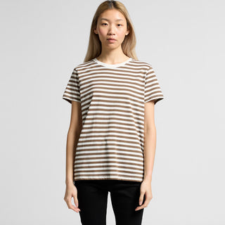AS Colour Women's Maple Stripe Tee | 4037 (Natural/Walnut)