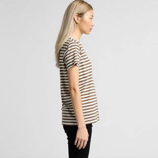 AS Colour Women's Maple Stripe Tee | 4037 (Navy/White)
