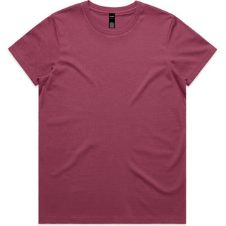 AS Colour 4001 Wo's Maple Tee - Front View | color:Berry|view:front