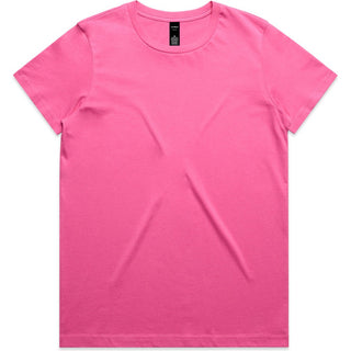 AS Colour 4001 Wo's Maple Tee - Front View | color:Charity Pink|view:front