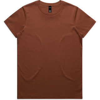AS Colour 4001 Wo's Maple Tee - Front View | color:Clay|view:front