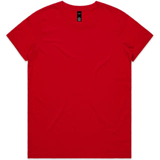 AS Colour 4001 Wo's Maple Tee - Front View | color:Red|view:front