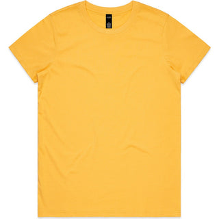 AS Colour 4001 Wo's Maple Tee - Front View | color:Yellow|view:front