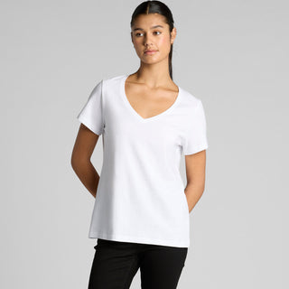 AS Colour Women's Maple V Neck Tee | 4023 (White)