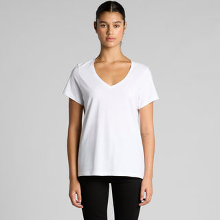 AS Colour Women's Maple V Neck Tee | 4023 (White)
