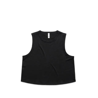 AS Colour 4091 Wo's Martina Crop Tank - Front View | color:Black|view:front