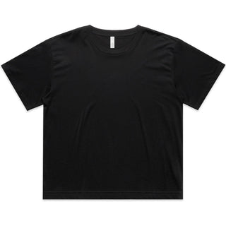 AS Colour 4093 Wo's Martina Crop Tee - Front View | color:Black|view:front