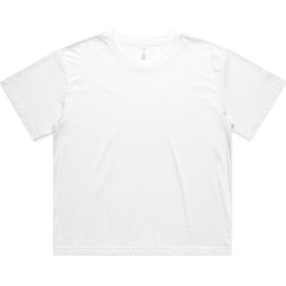 AS Colour 4093 Wo's Martina Crop Tee - Front View | color:White|view:front
