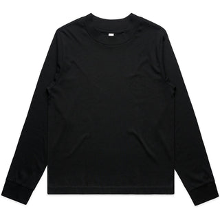 AS Colour 4070 Wo's Mock L/S Tee - Front View | color:Black|view:front