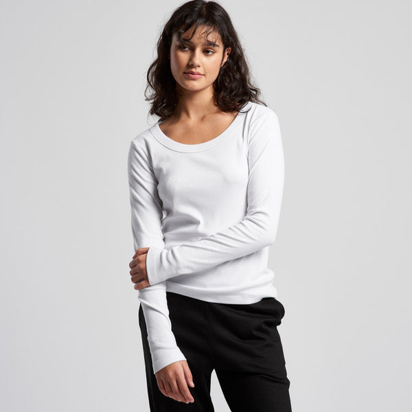 AS Colour Women's Organic Baby Rib L/S Tee | 4075 (Black)