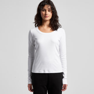 AS Colour Women's Organic Baby Rib L/S Tee | 4075 (White)
