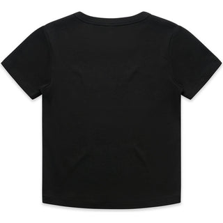 AS Colour 4074 Wo's Organic Rib Baby Tee - Back View | color:Black|view:back